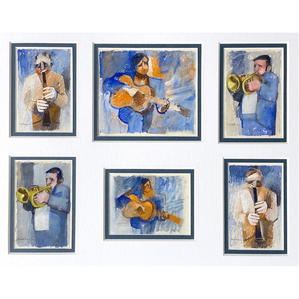 Collage of jazz musician studies by artist Sam Dodwell