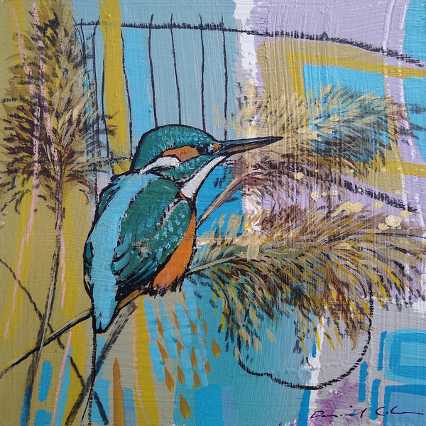 Open edition print of a kingfisher by artist Daniel Cole