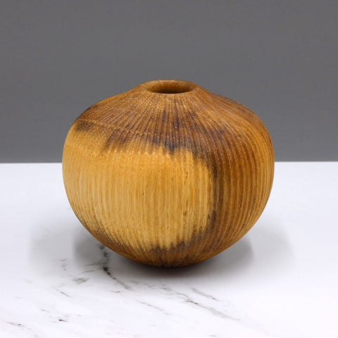 Carved robinia vase by woodturner Howard Moody