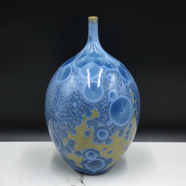 Porcelain vase with crystalline glaze by artist Simon Rich