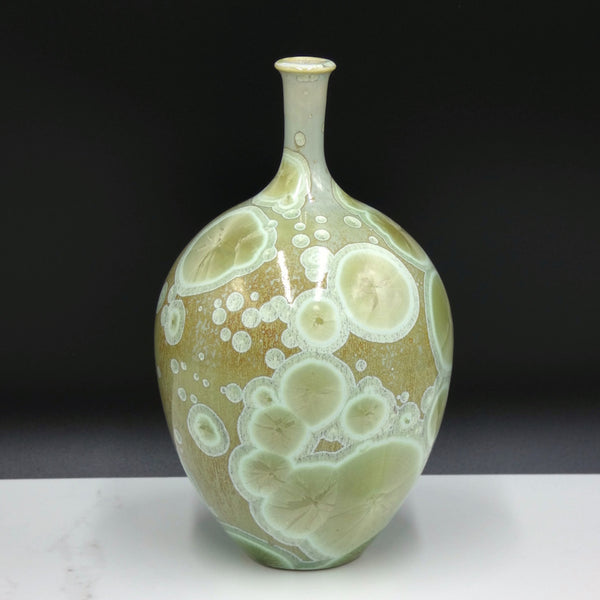 Porcelain vase with crystalline glaze by artist Simon Rich