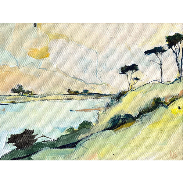 Painting of the river and trees at Restronguet, Cornwall by artist Aisleigh Anne