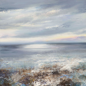 Painting of light glistening on the Atlantic Ocean by artist Amanda Hoskin