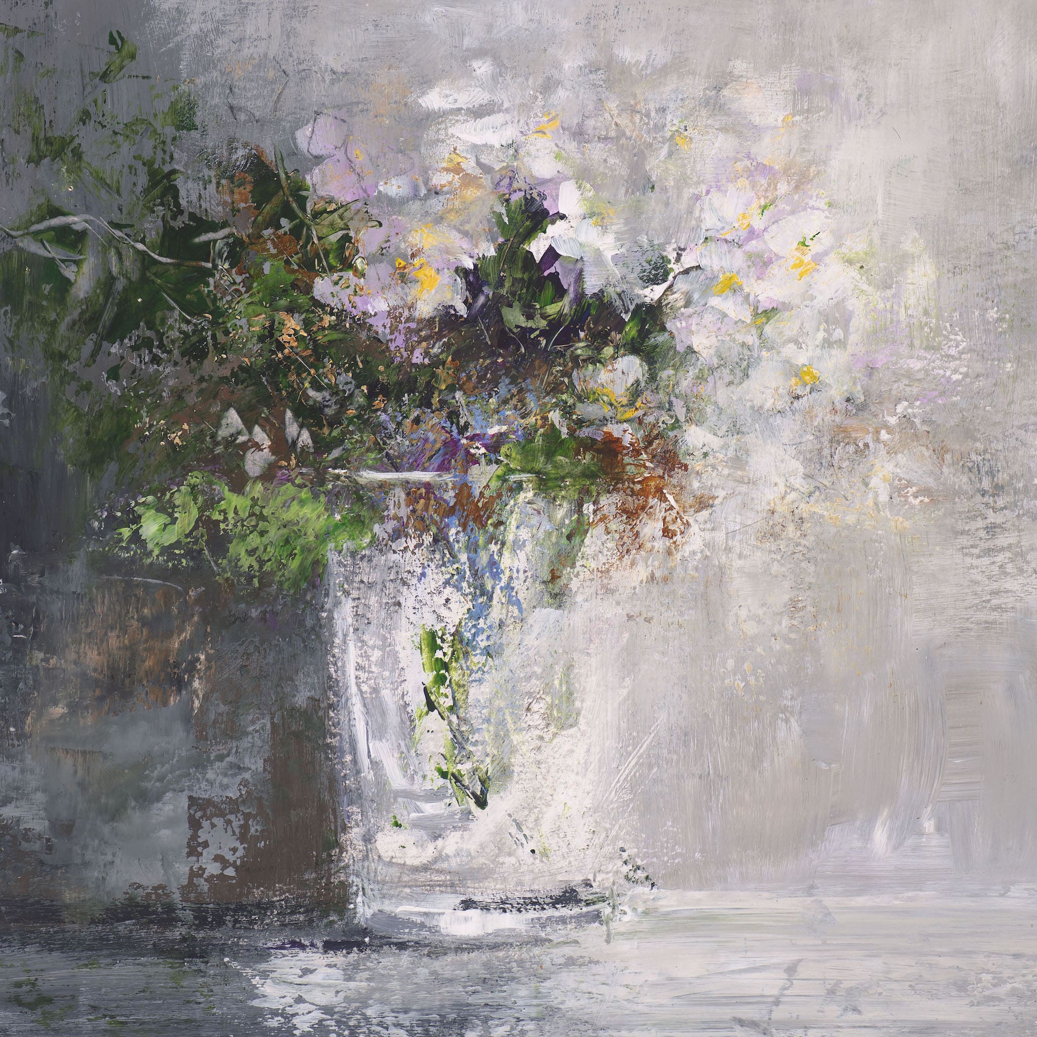 Still life oil painting of summer flowers by artist Amanda Hoskin