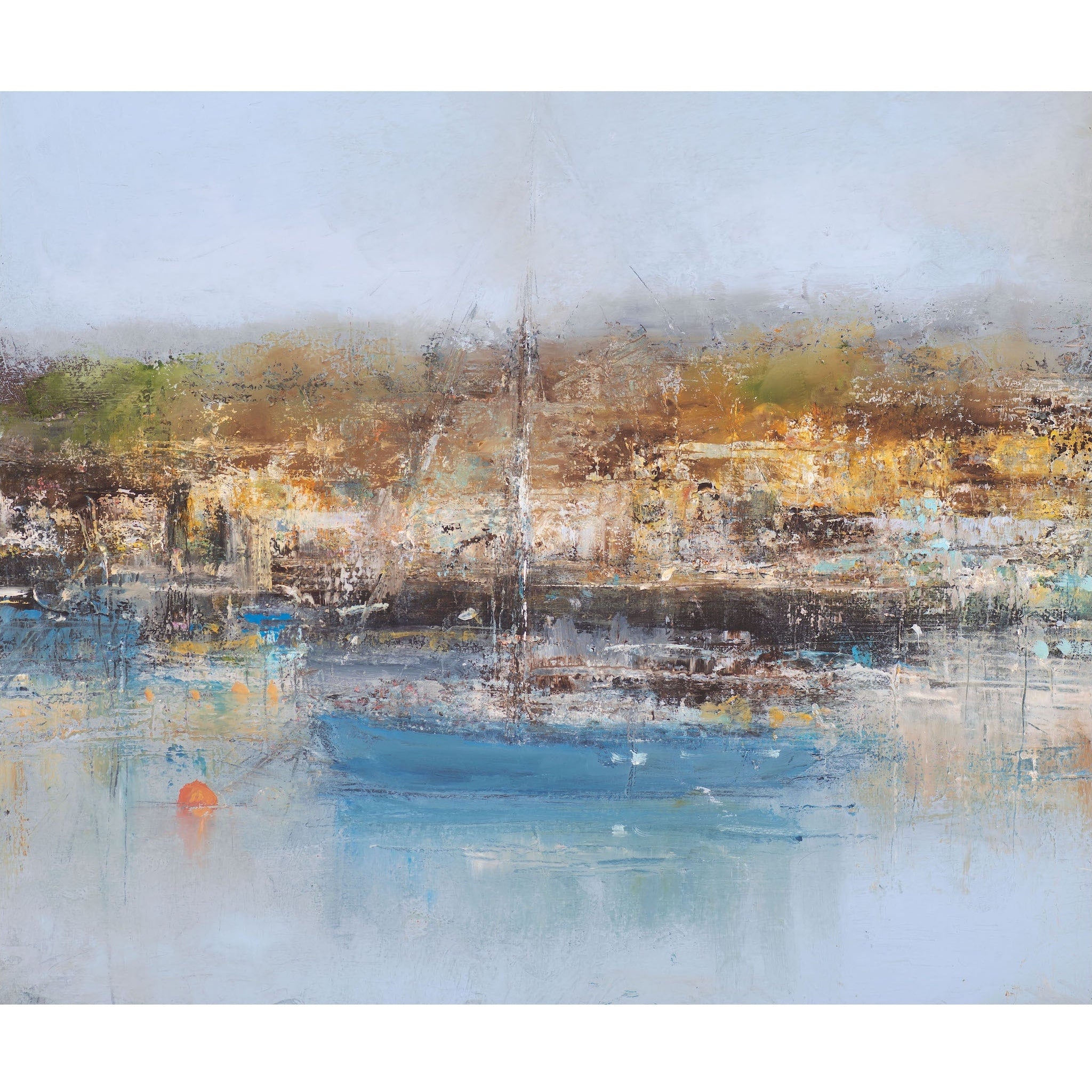 Painting of Polruan from Fowey by artist Amanda Hoskin