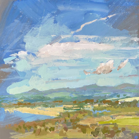 Landscape painting of Bodmin Moor from Helman Tor by artist Andrew Jago