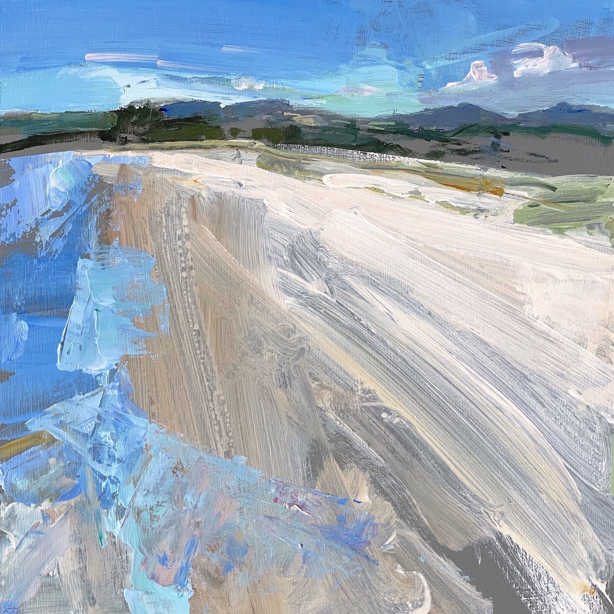 Painting of Par Sands, Cornwall by artist Andrew Jago.