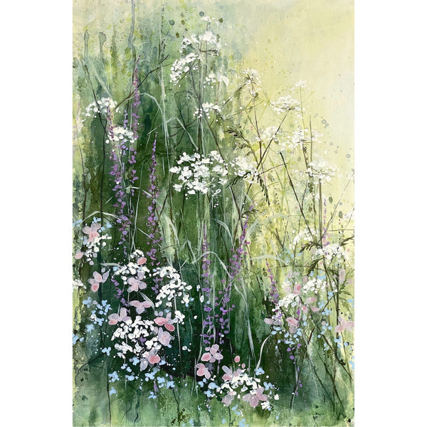 Painting of grasses and flowers by artist Adele Riley
