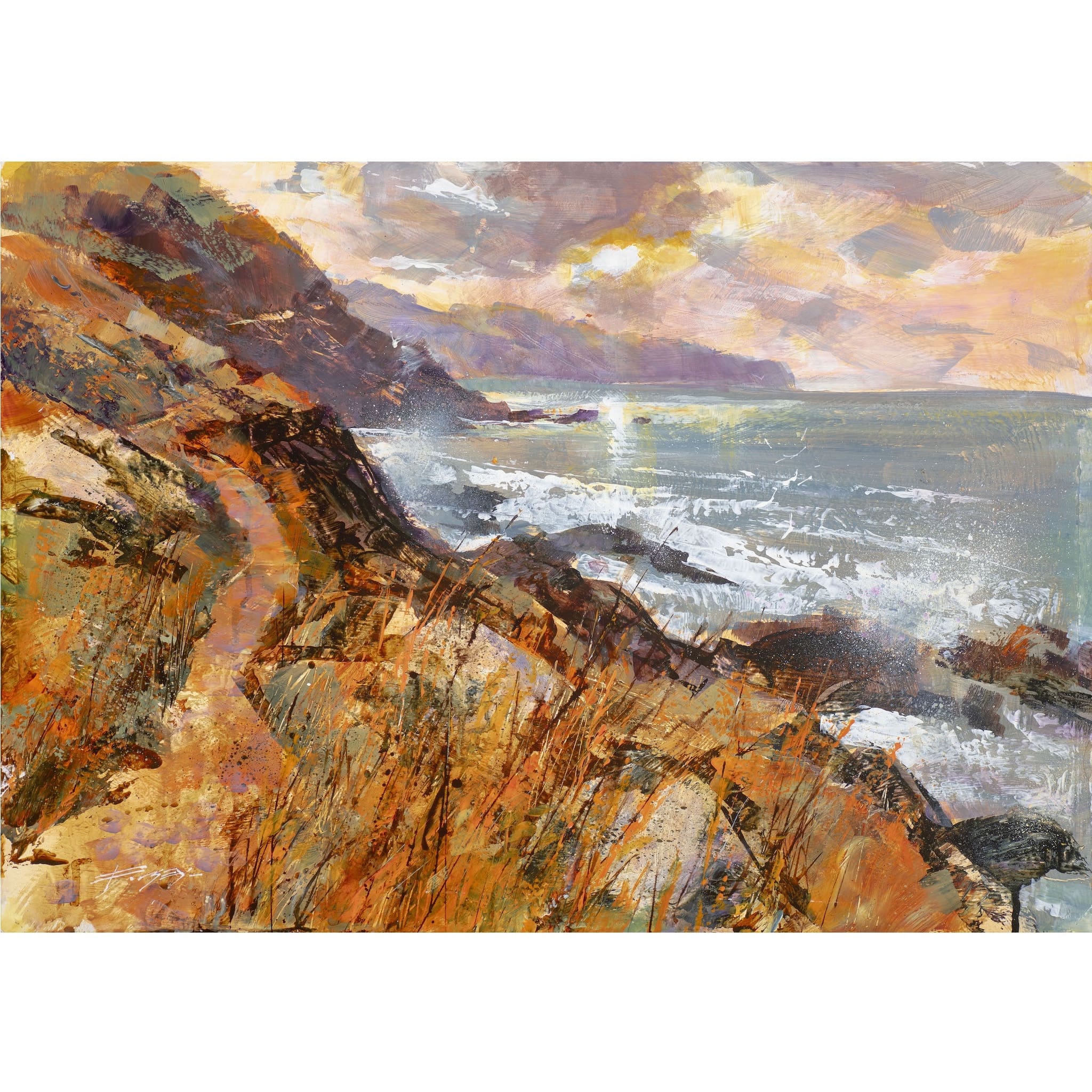 Painting of the Cornish coastline by artist Chris Forsey