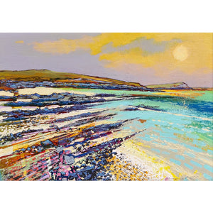 Painting of Towan Beach at dawn by artist Daniel Cole