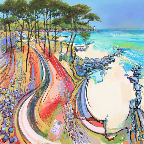 Limited edition print of a path winding through the trees with St Anthony Head in the distance by artist Daniel Cole