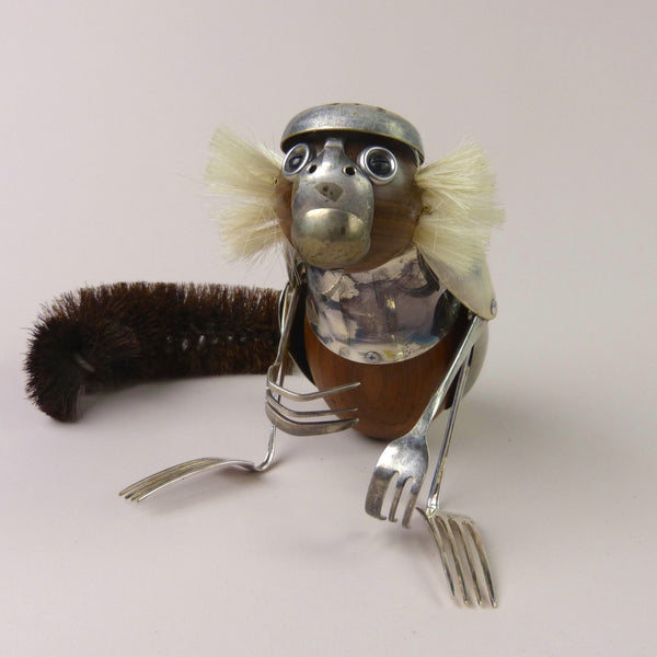 Marmoset sculpture made from found objects by artist Dean Patman