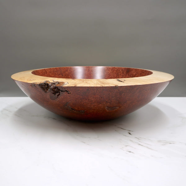 Stained sycamore bowl by woodturner Howard Moody