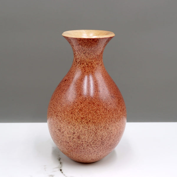 Stained sycamore vase by woodturner Howard Moody