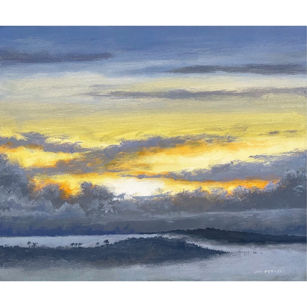 Painting of mist in a valley by artist Ian Pethers