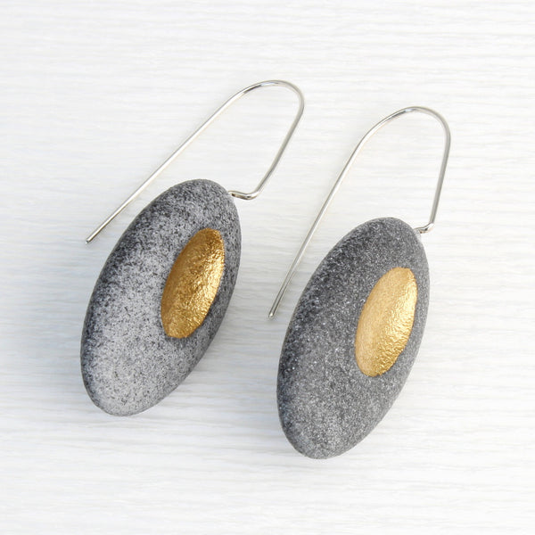 Pebble earrings by jewellers John and Dawn Field 