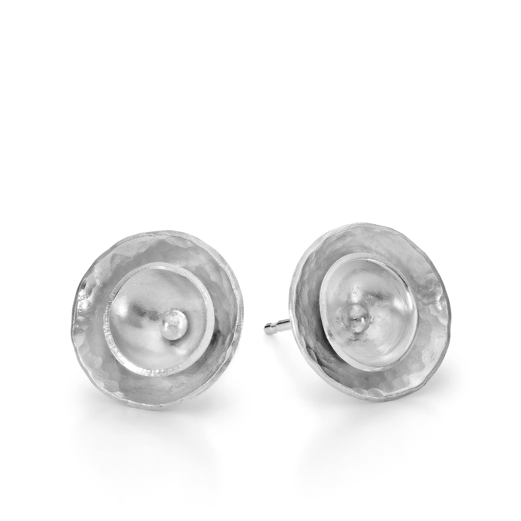 Sterling silver stud earrings by jeweller Kathleen Appleyard