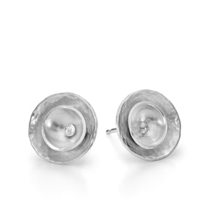 Sterling silver stud earrings by jeweller Kathleen Appleyard