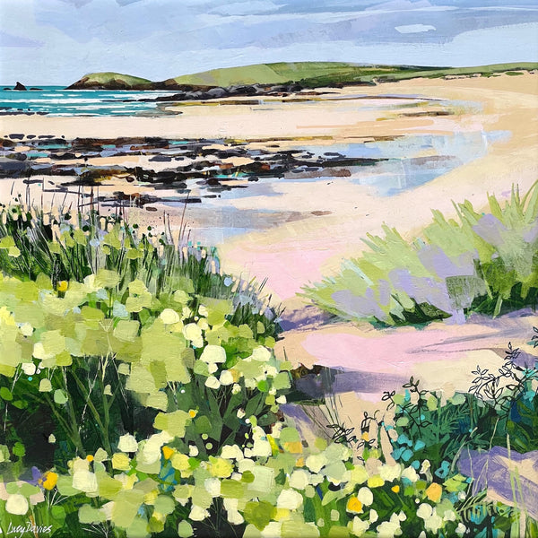 Painting of Constantine Bay in Cornwall by artist Lucy Davies