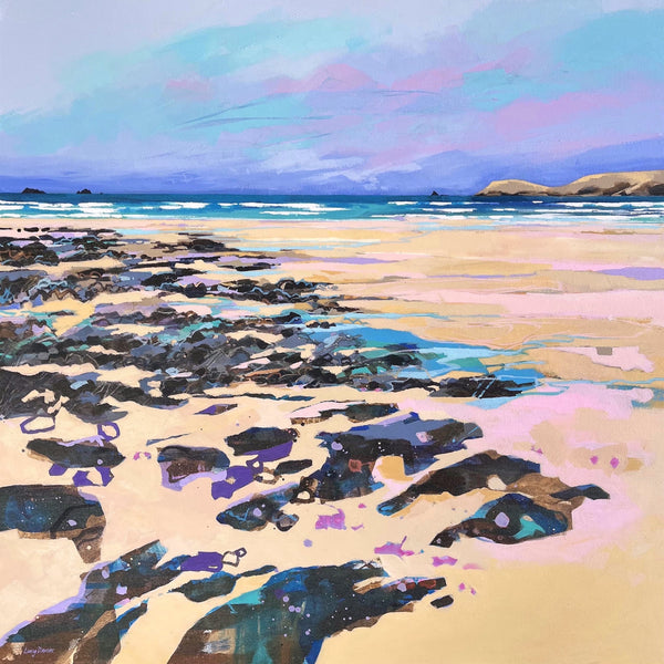 Painting of Constantine Bay, Cornwall by artist Lucy Davies