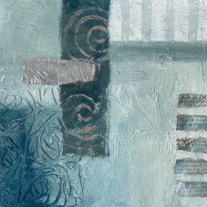 Abstract, mixed media painting by artist Sally MacCabe