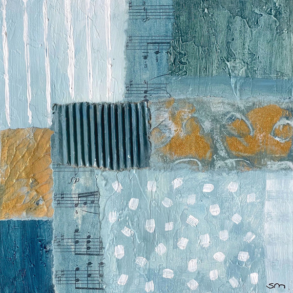 Abstract mixed media painting by artist Sally MacCabe