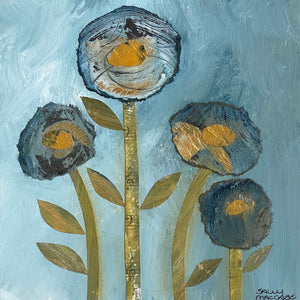 Mixed media painting of flowers by artist Sally MacCabe