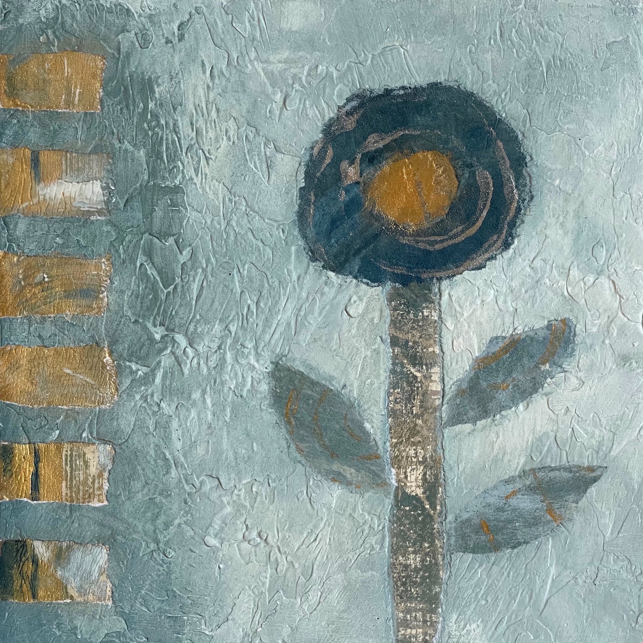 Semi abstract, mixed media painting by artist Sally MacCabe