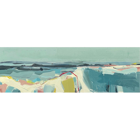 Semi abstract panoramic landscape painting by artist Tamara Williams