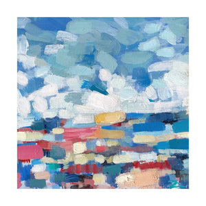 Abstract painting of beach and sky by artist Zoe James