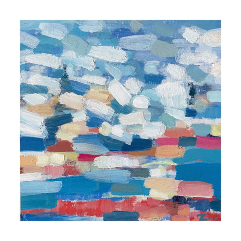 Abstract painting of beach and sky by artist Zoe James