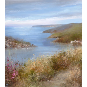 Painting of Polruan and Fowey from the Hall Walk by artist Amanda Hoskin