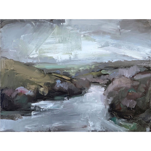 Painting of Penpol Creek, Cornwall by artist Andrew Jago.