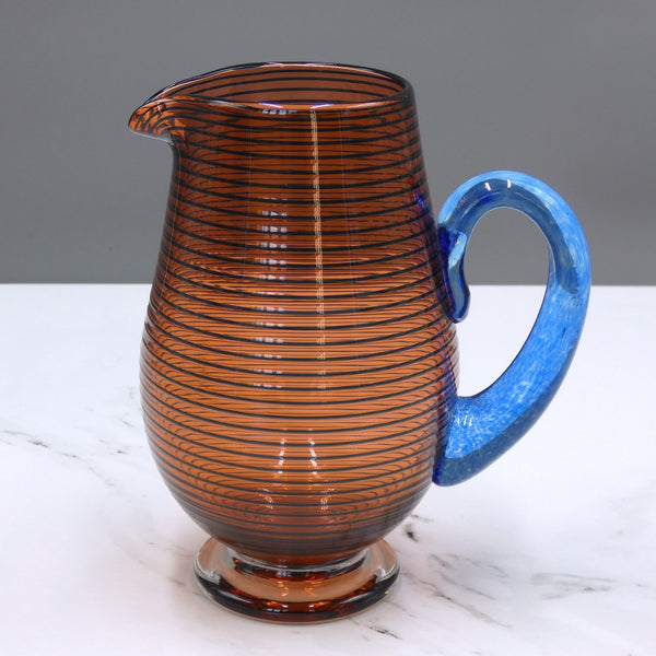 Handblown venetian glass jug by glassmaker Bob Crooks