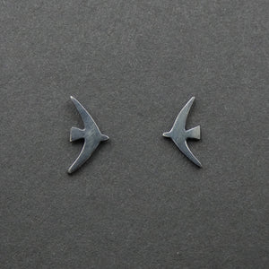 Silver Swift Stud Earrings by Jeweller Becky Crow