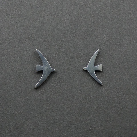 Silver Swift Stud Earrings by Jeweller Becky Crow