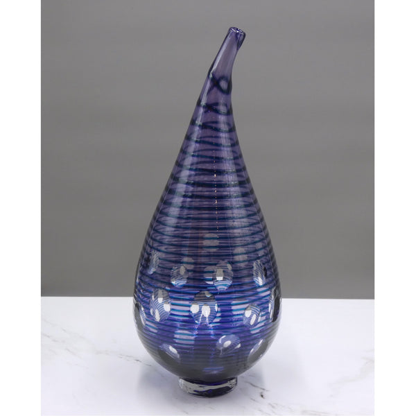 Hand blown and hand cut glass vase by glassmaker Bob Crooks