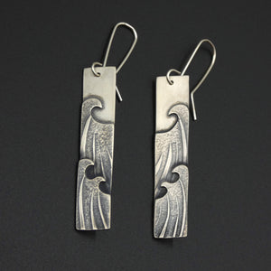 Silver Wave Earrings by Jeweller Becky Crow