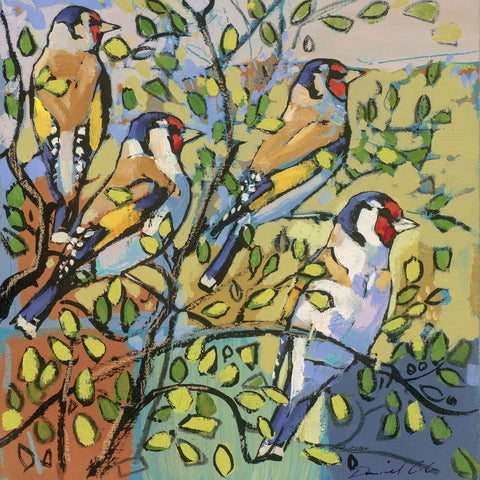 Open edition print of Goldfinches by artist Daniel Cole