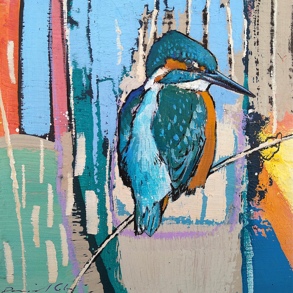 Open edition print of a kingfisher by artist Daniel Cole
