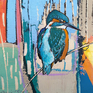 Open edition print of a kingfisher by artist Daniel Cole