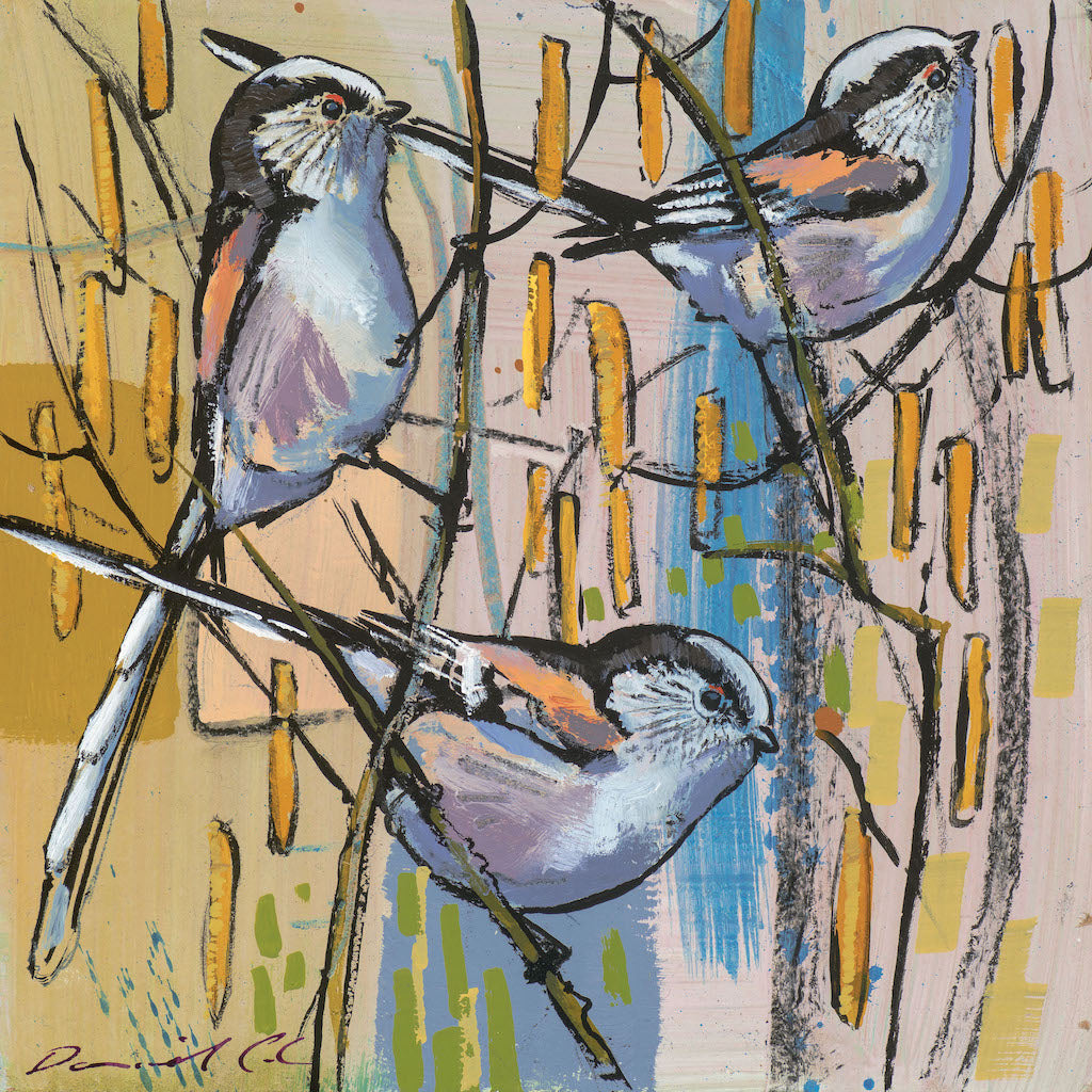 Open edition print of Long Tailed Tits by artist Daniel Cole