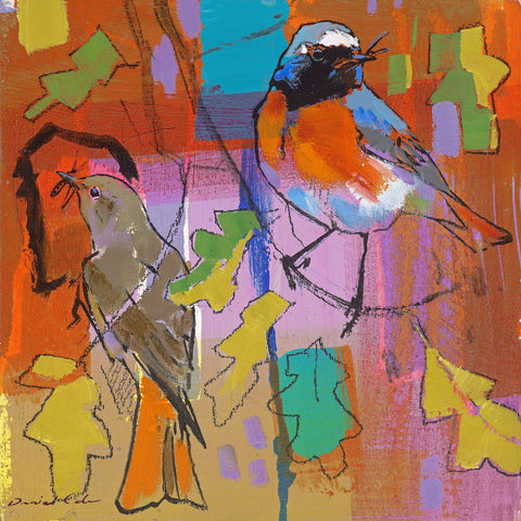 Open edition print of Redstarts by artist Daniel Cole