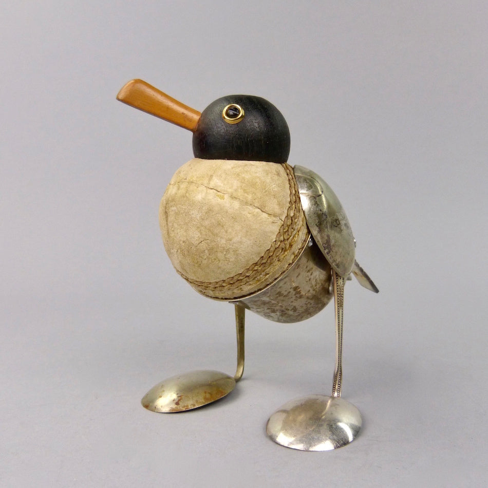 Black headed gull sculpture made from found objects by artist Dean Patman