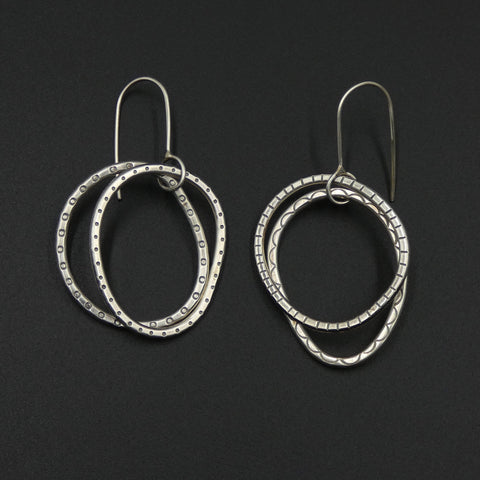 Double hoop earrings by jeweller Helen Shere