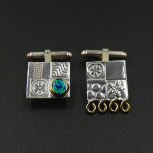 Asymmetric cufflinks by jewellers John and Dawn Field