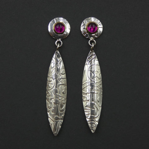 Stud drop earrings by jewellers John and Dawn Field