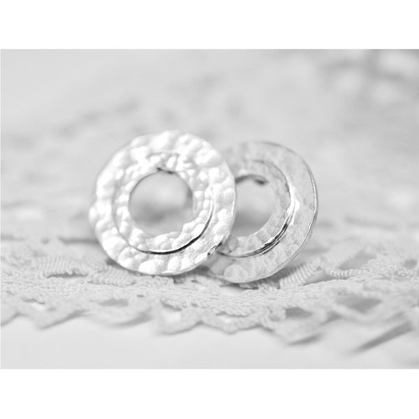 Sterling silver stud earrings by jeweller Kathleen Appleyard