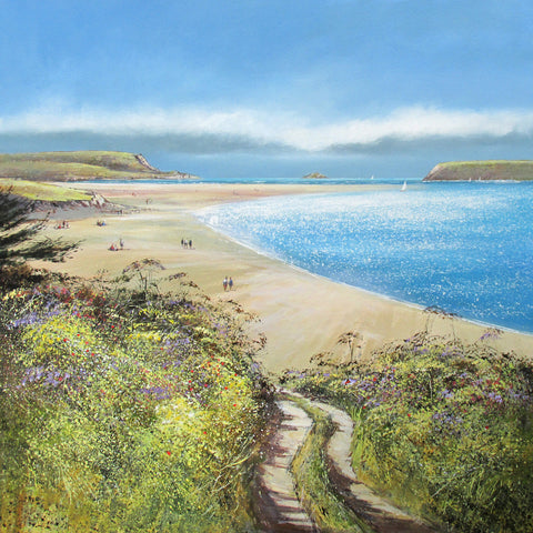 Limited edition print of a path down to the beach near Padstow by artist Michael Sanders