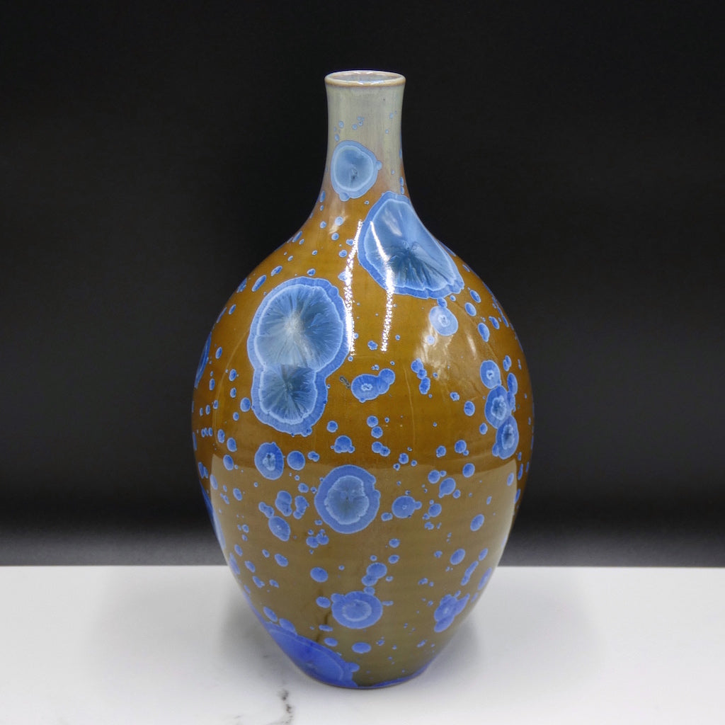 Porcelain vase with crystalline glaze by artist Simon Rich